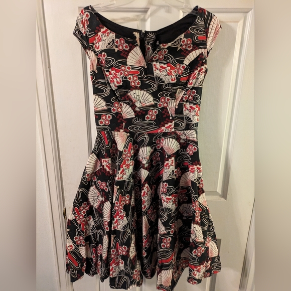 Hell Bunny Lanah Fan 50's Swing Dress Black - Picture 1 of 3